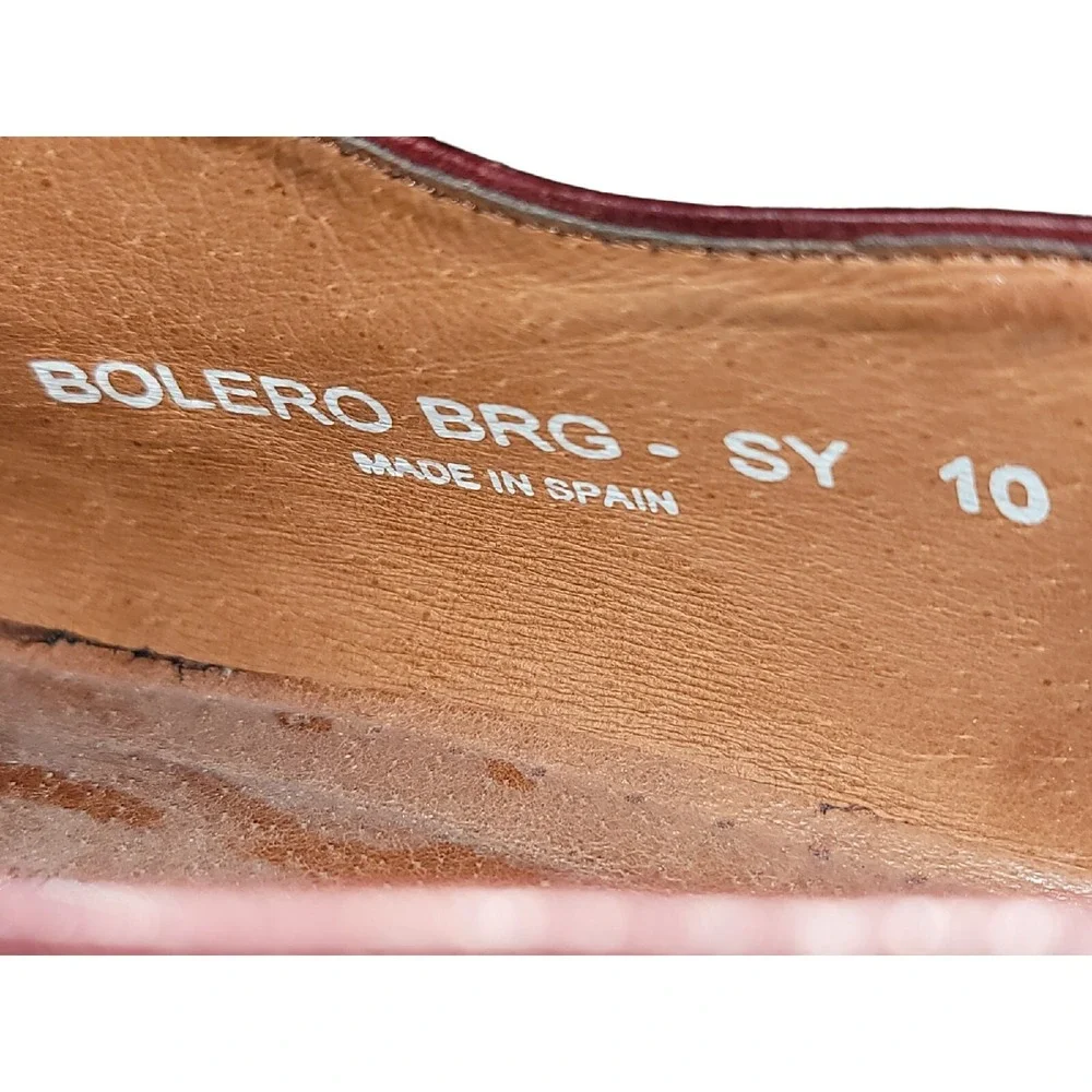 Sandro Moscoloni‎ Men's Bolero Burgundy Leather Oxford Cap Toe Shoes Sz 10